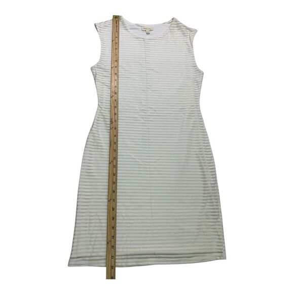 Anthropologie Silence + Noise White Striped Sparkly White Layered Dress Mini Med - Picture 8 of 12
